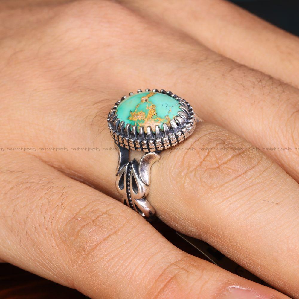 انگشتر فیروزه شجری مردانه کد 12677