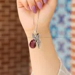 گردنبند یاقوت سرخ زنانه کد 12067
