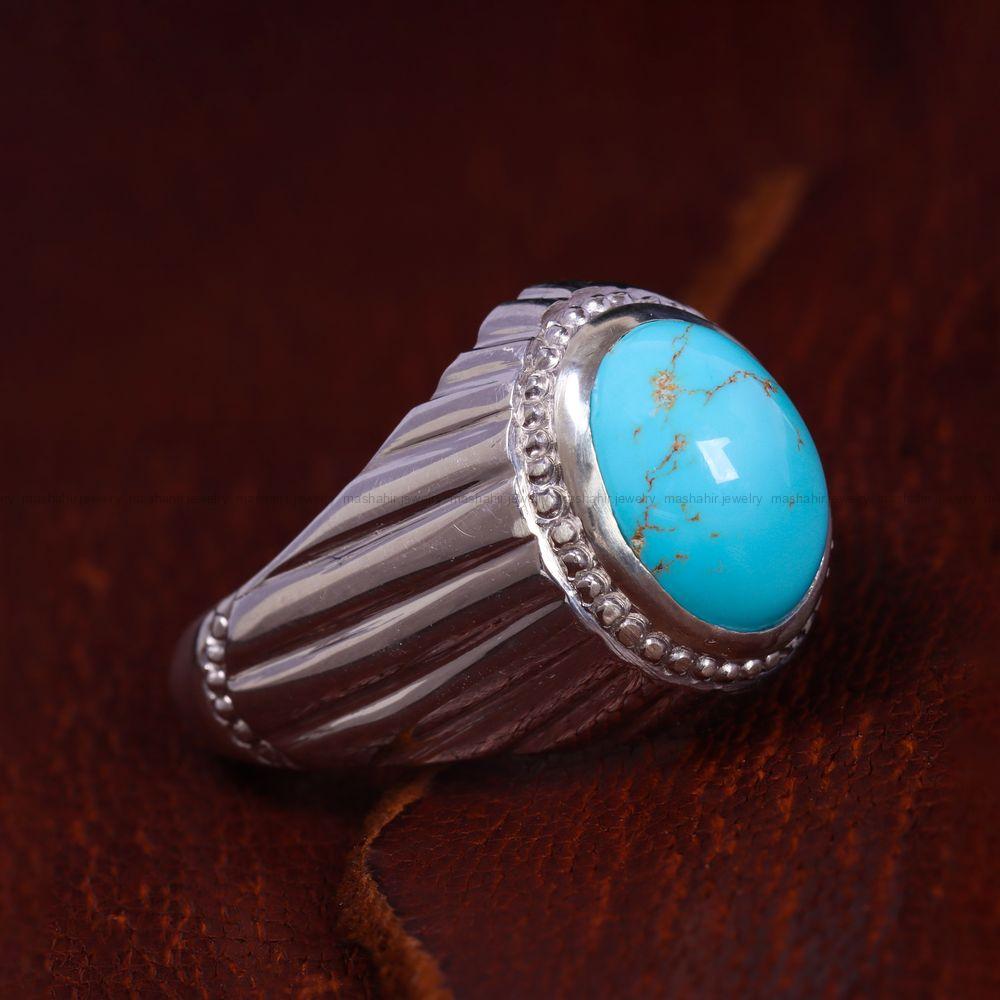 انگشتر فیروزه شجری مردانه کد 13091