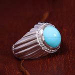 انگشتر فیروزه عجمی مردانه کد 13092