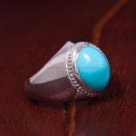 انگشتر فیروزه عجمی مردانه کد 13113