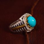 انگشتر فیروزه شجری مردانه کد 13177