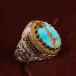 انگشتر فیروزه شجری مردانه کد 13178