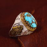 انگشتر فیروزه شجری مردانه کد 13181