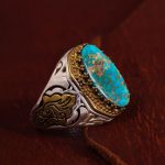 انگشتر فیروزه شجری مردانه کد 13185