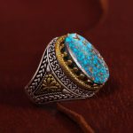 انگشتر فیروزه شجری مردانه کد 13196