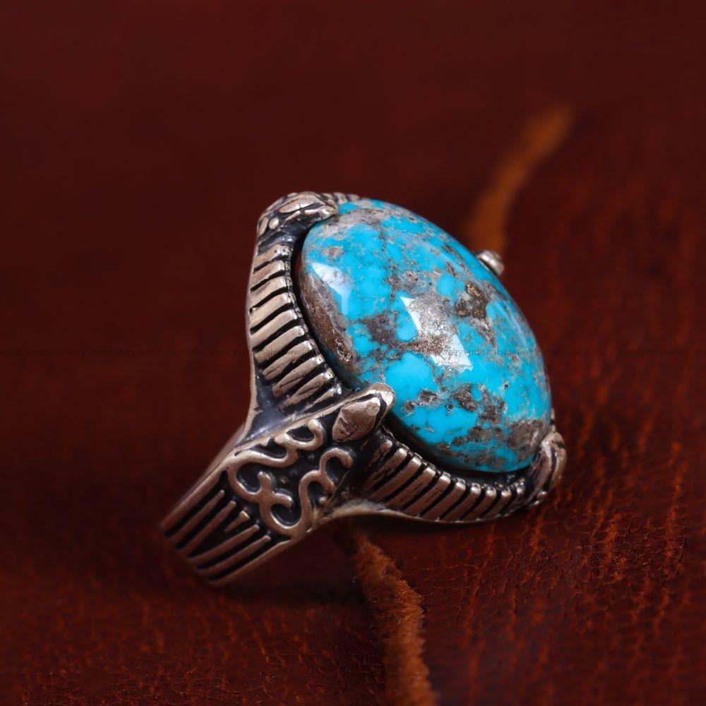 انگشتر فیروزه شجری مردانه کد 132204