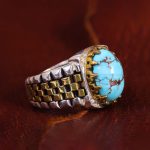 انگشتر فیروزه شجری مردانه کد 13207