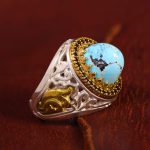 انگشتر فیروزه شجری مردانه کد 13211