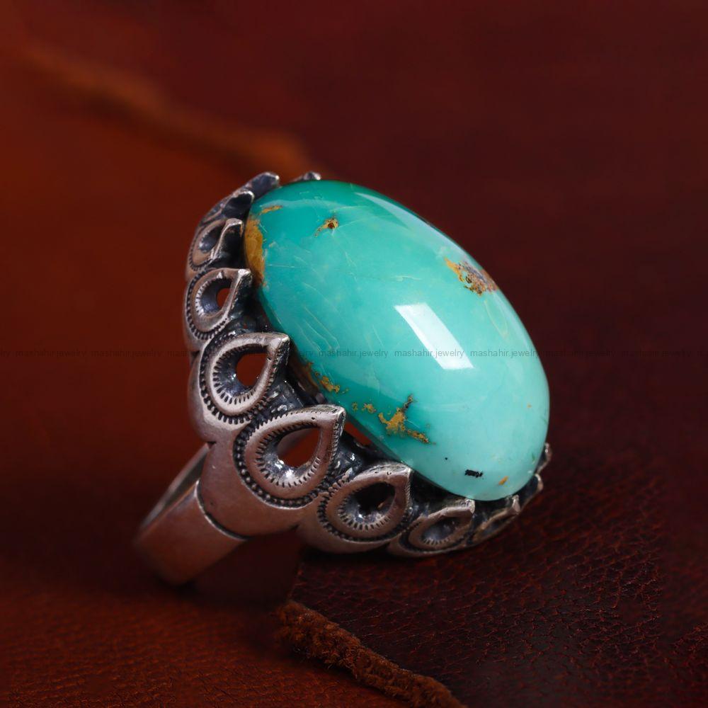 انگشتر فیروزه شجری مردانه کد 13213