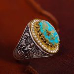 انگشتر فیروزه شجری مردانه کد 13216