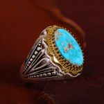 انگشتر فیروزه شجری مردانه کد 13217