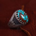 انگشتر فیروزه شجری مردانه کد 13242