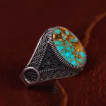 انگشتر فیروزه شجری مردانه کد 13249