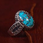 انگشتر فیروزه شجری مردانه کد 13264