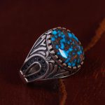 انگشتر فیروزه شجری مردانه کد 13277