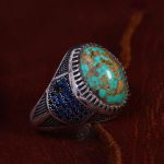 انگشتر فیروزه شجری مردانه کد 13278