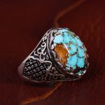 انگشتر فیروزه شجری مردانه کد 13286