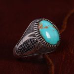 انگشتر فیروزه شجری مردانه کد 13299