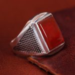 انگشتر عقیق مردانه کد 13427