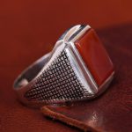 انگشتر عقیق مردانه کد 13428