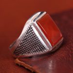 انگشتر عقیق مردانه کد 13429