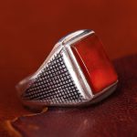 انگشتر عقیق مردانه کد 13430