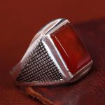 انگشتر عقیق مردانه کد 13436