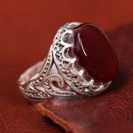 انگشتر عقیق مردانه کد 13442