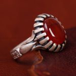 انگشتر عقیق مردانه کد 13449