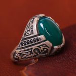 انگشتر عقیق مردانه کد 13460