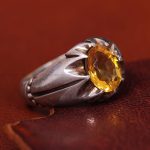 انگشتر یاقوت زرد مردانه کد 13497