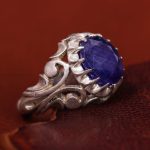 انگشتر ياقوت کبود مردانه کد 13501