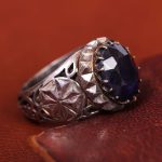 انگشتر ياقوت کبود مردانه کد 13503