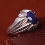 انگشتر ياقوت کبود مردانه کد 13509