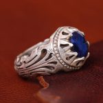 انگشتر ياقوت کبود مردانه کد 13510