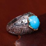 انگشتر فیروزه عجمی مردانه کد 13514