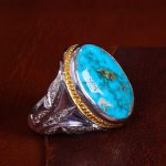 انگشتر فیروزه شجری مردانه کد 13620