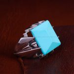 انگشتر فیروزه عجمی مردانه کد 13522