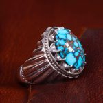 انگشتر فیروزه شجری مردانه کد 13628