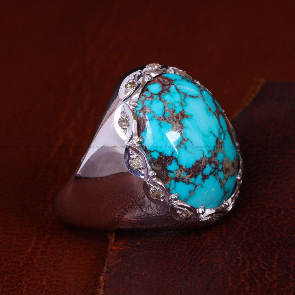 انگشتر فیروزه شجری مردانه کد 13633