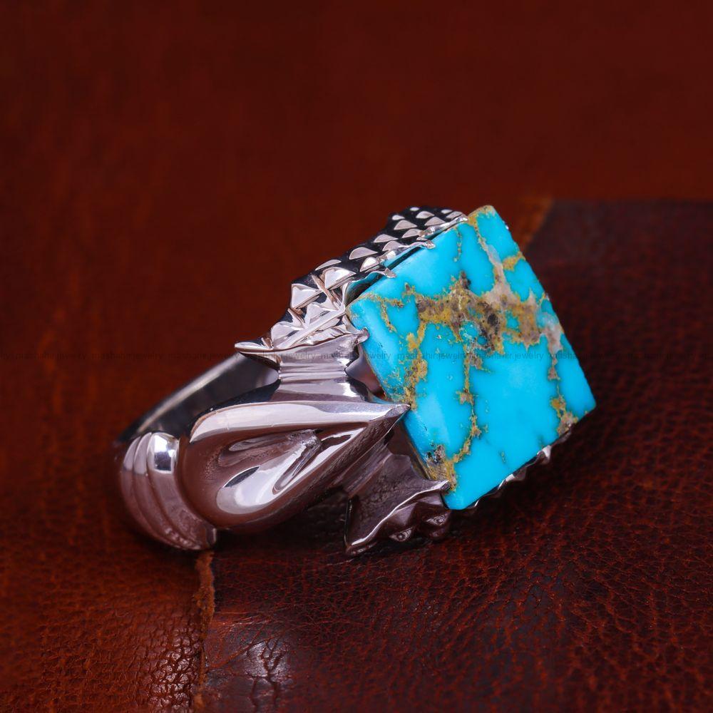 انگشتر فیروزه شجری مردانه کد 13634