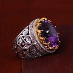 انگشتر آمیتیست مردانه کد 13659