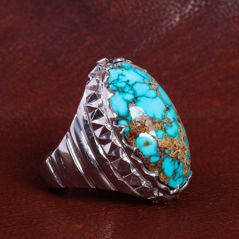 انگشتر فیروزه شجری مردانه کد 13660