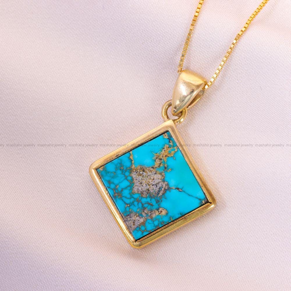 گردنبند فیروزه زنانه کد 13680