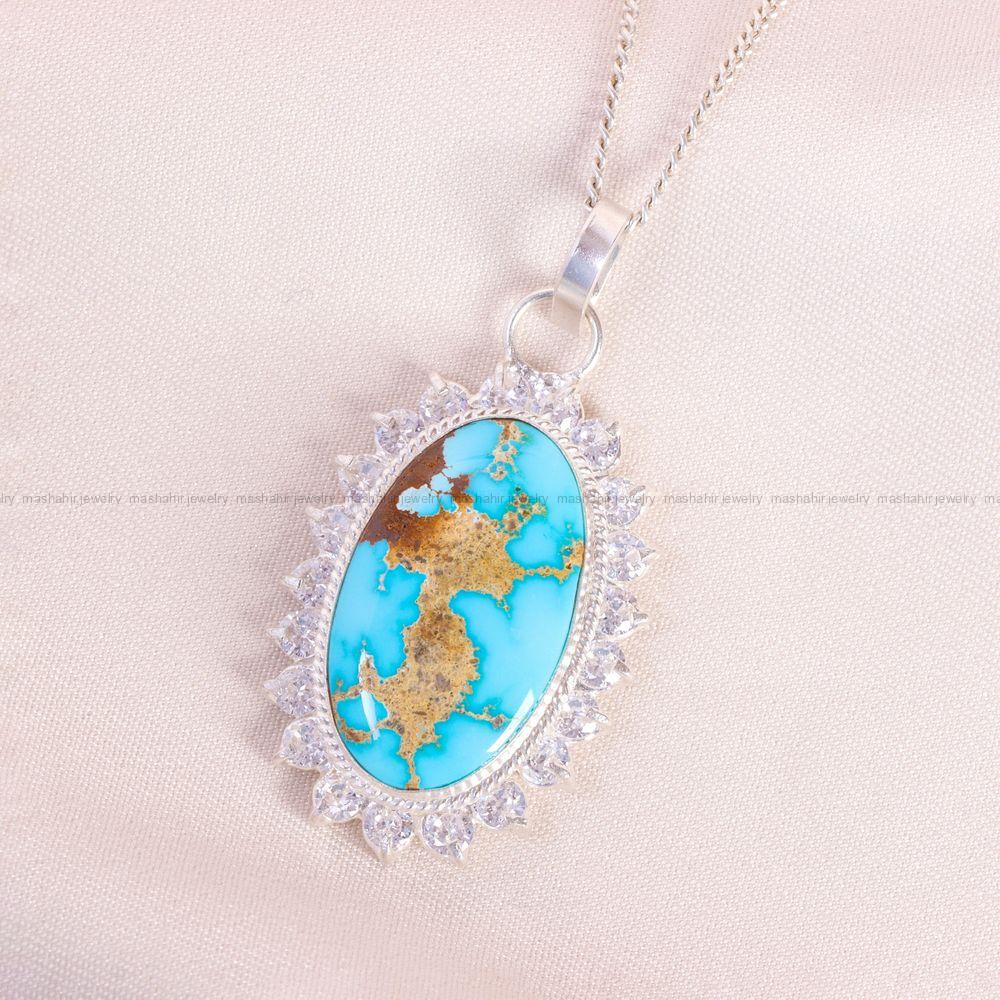 گردنبند فیروزه زنانه کد 13688