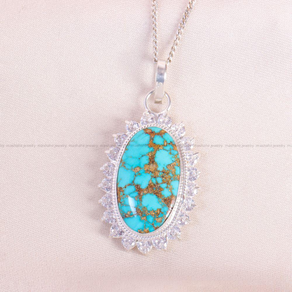 گردنبند فیروزه زنانه کد 13690