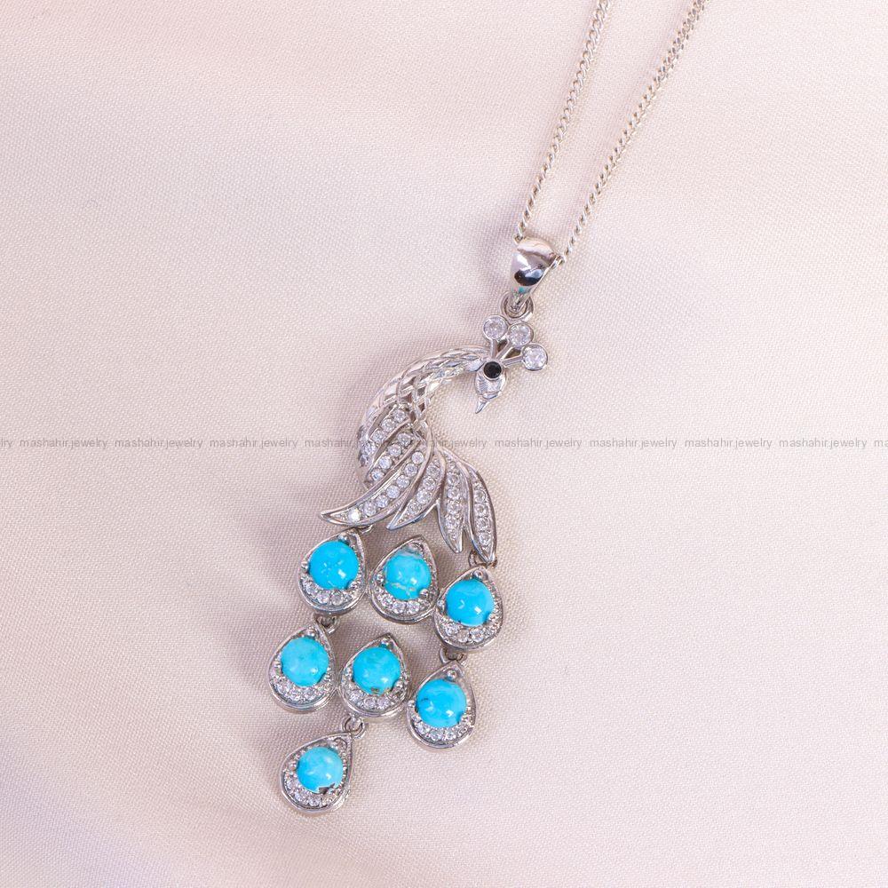 گردنبند فیروزه زنانه کد 13691