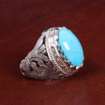 انگشتر فیروزه عجمی مردانه کد 13772