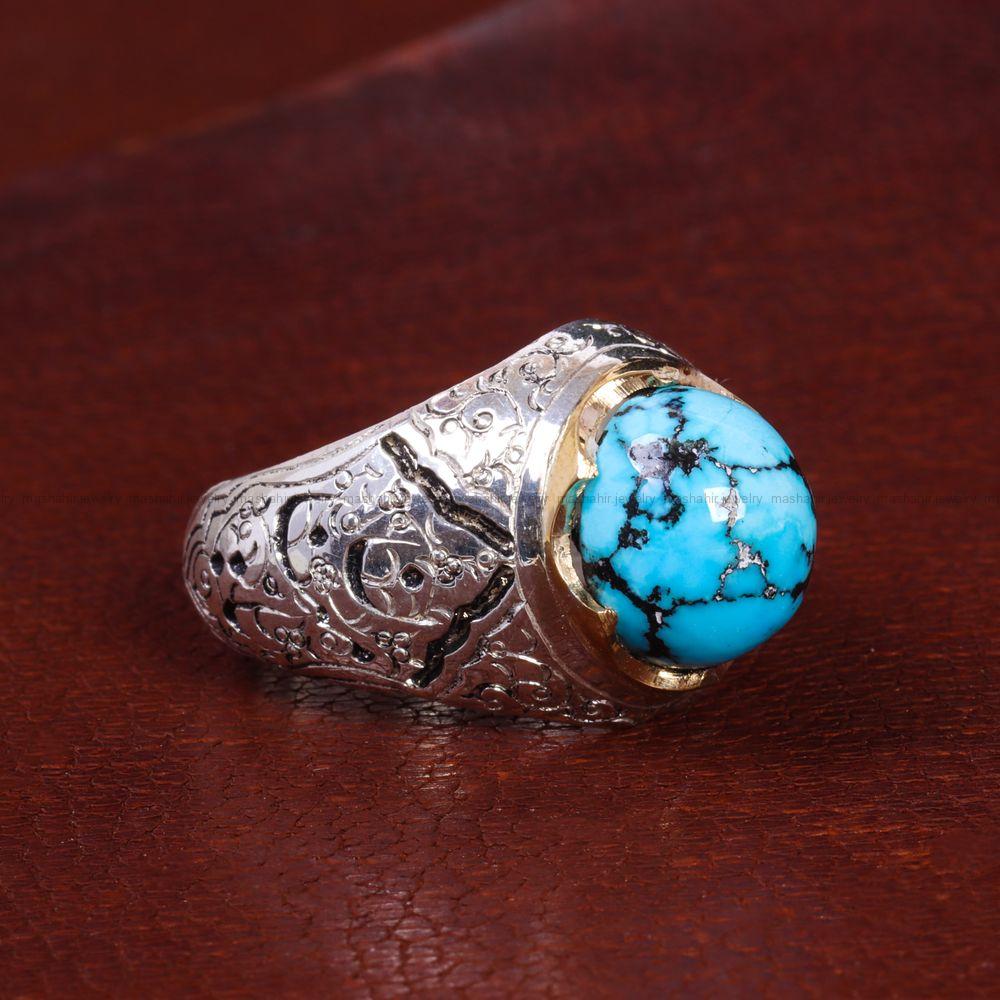 انگشتر فیروزه شجری مردانه کد 13778